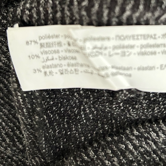 Zara puff mutton sleeve ribbed lightweight charcoal gray sweater size small - Picture 10 of 10